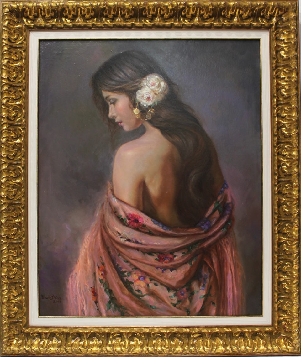 Mario Díaz: Woman with roses