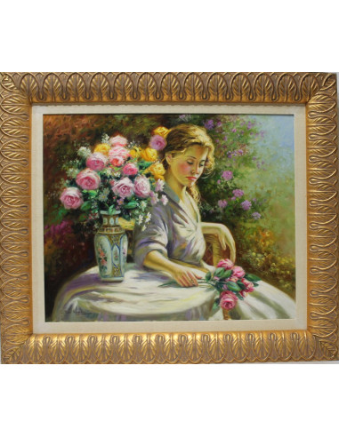 Antonio Navarro: Mujer con rosas