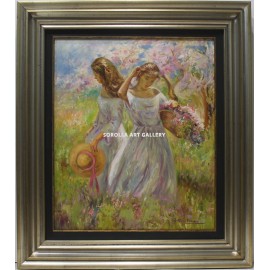 Antonio Navarro: Mujeres recogiendo flores