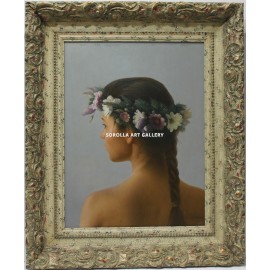 Woman with flower wreath