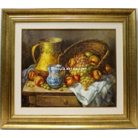 Still life of yellow pot