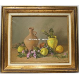 Still life vessel and fruits