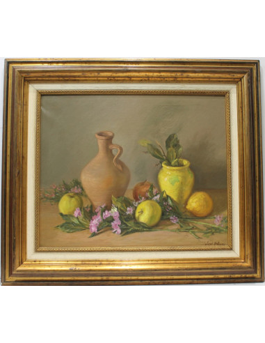 José Ortega: Still life vessel and fruits