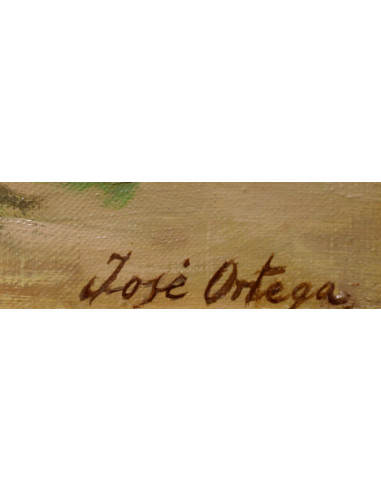 José Ortega: Bodegón vasija y frutas