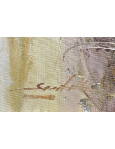 Santillán: Mujer con cesta de flores