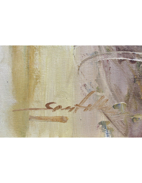 Santillán: Mujer con cesta de flores