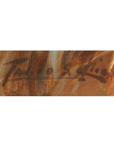 Pablo S. Chias: Indian "slow bull". Original oil paintings for sale at Sorolla Art Gallery