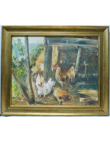 Ana Delgado: Rooster and hens