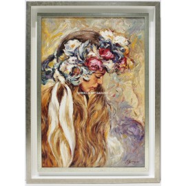 Mujer con flores en la cabeza
