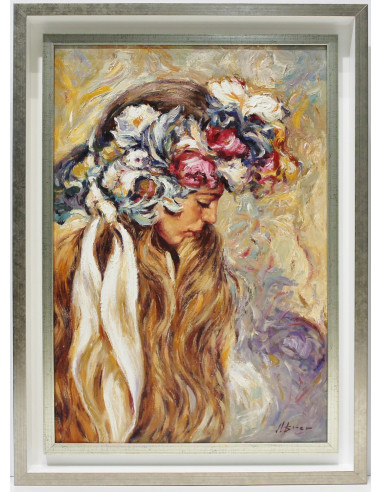 Jose Luis Giner: Mujer con flores en la cabeza