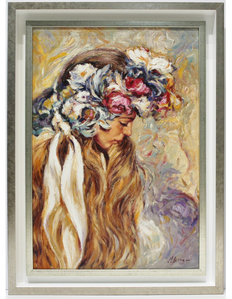 Jose Luis Giner: Mujer con flores en la cabeza