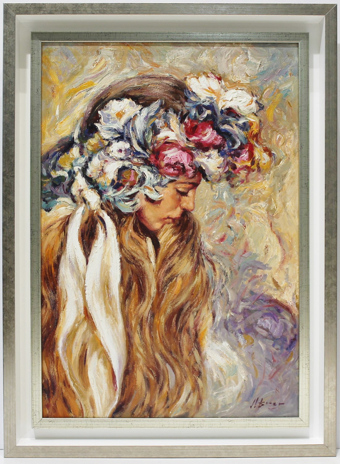Jose Luis Giner: Mujer con flores en la cabeza