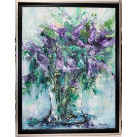 Ana Delgado: Lilies in a blue vase