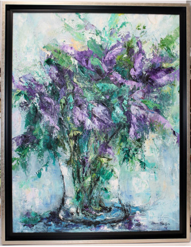 Ana Delgado: Lilies in a blue vase