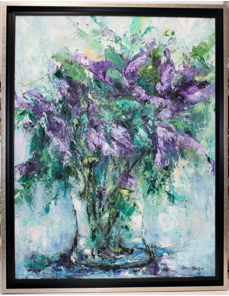 Ana Delgado: Lilies in a blue vase