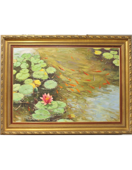 Manuel Leal: Estanque con peces