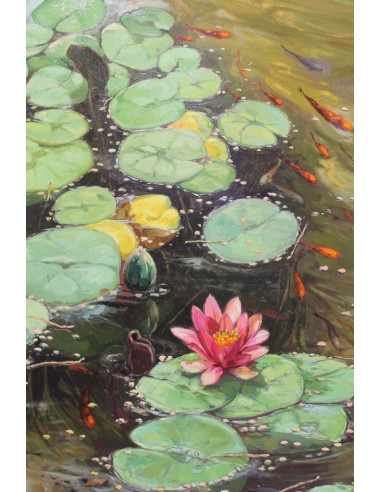 Manuel Leal: Estanque con peces