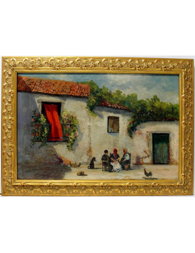 Firma ilegible: Courtyard of the cortijo