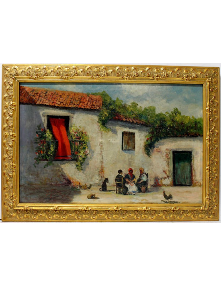 Firma ilegible: Courtyard of the cortijo