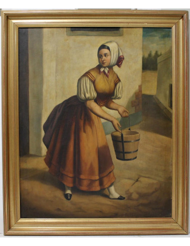 V.D. Bequez: Mujer con cubo