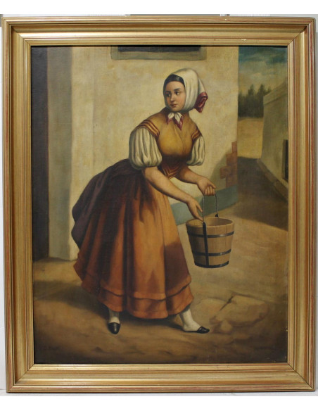 V.D. Bequez: Mujer con cubo