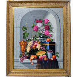 J. Andrés: Flower and fruit still life