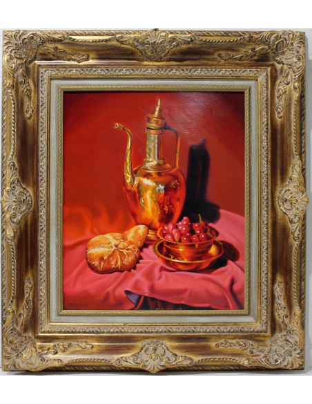 Frutos García: Jarrón y cerezas
