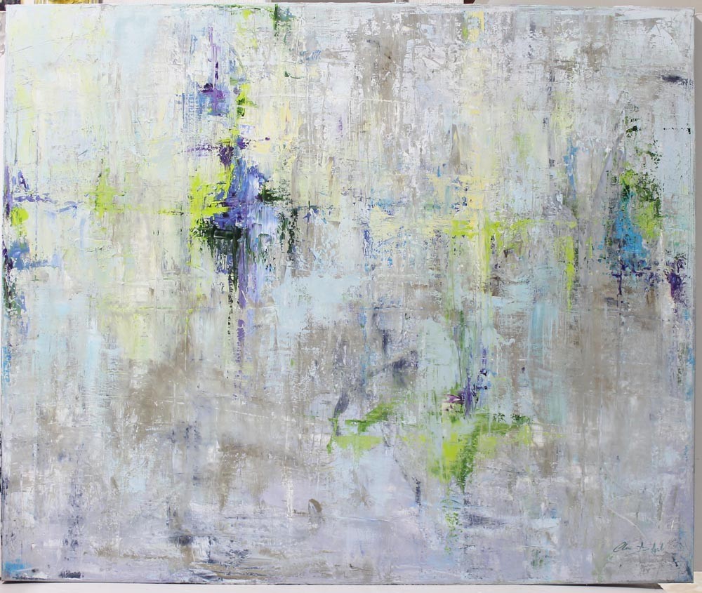 Ana Delgado: Abstracto en azul y verde