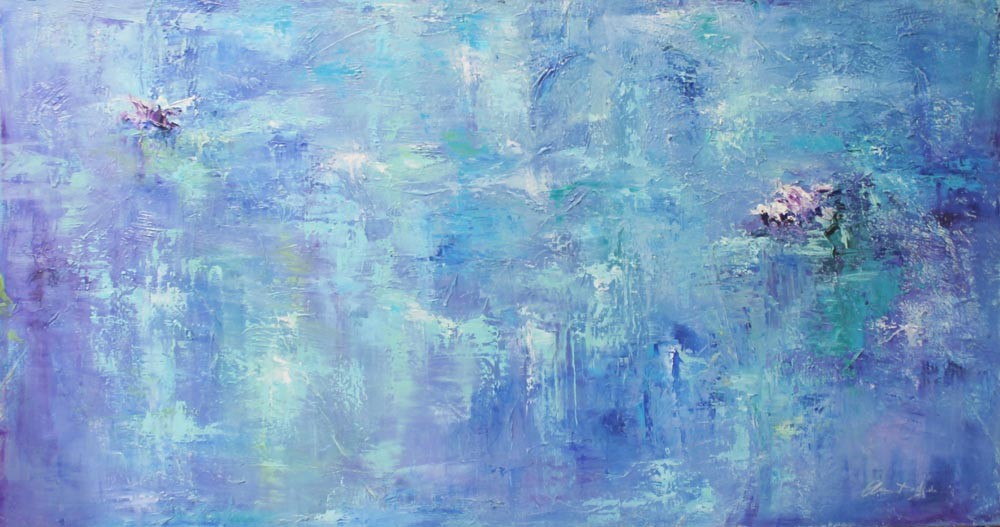 Ana Delgado: Water lilies in blue