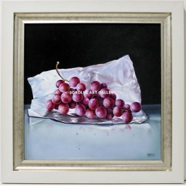 Raquel Carbonell: Bodegón uvas aluminio