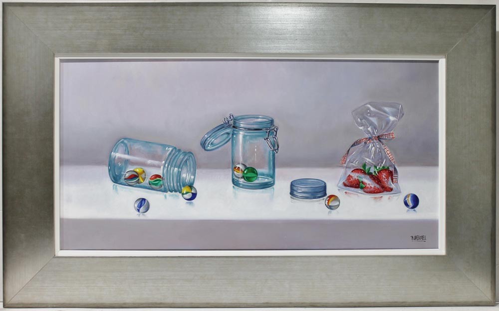 Raquel Carbonell: Still life with marbles and sweets