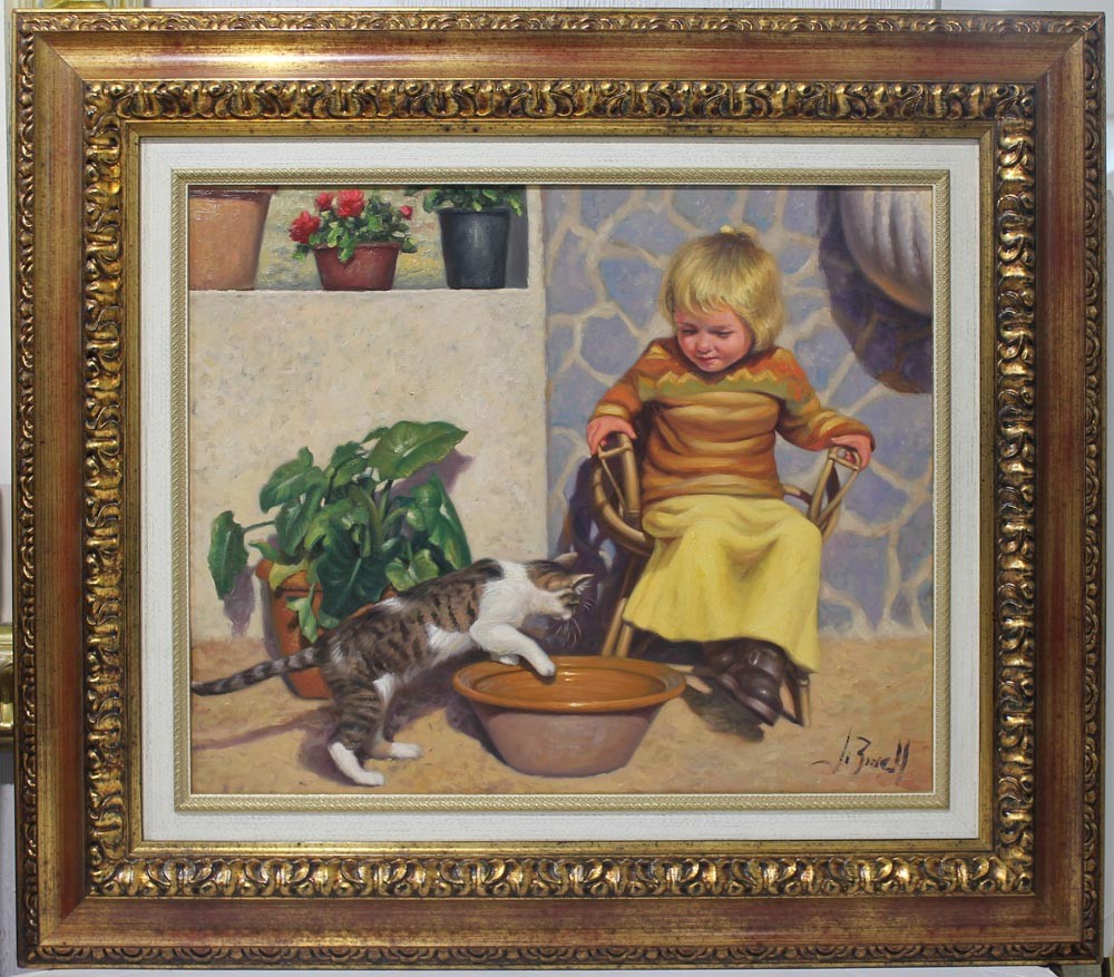J. Borrell: Girl with cat