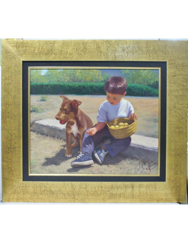 J. Borrell: Niño con perro