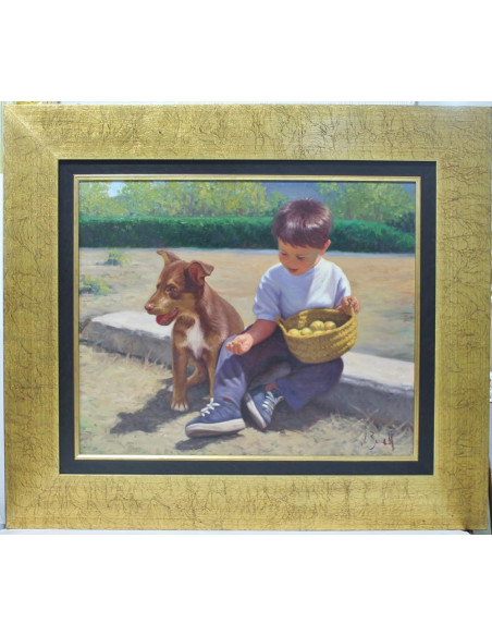 J. Borrell: Niño con perro