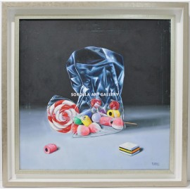 Raquel Carbonell: Lollipop and candy still life