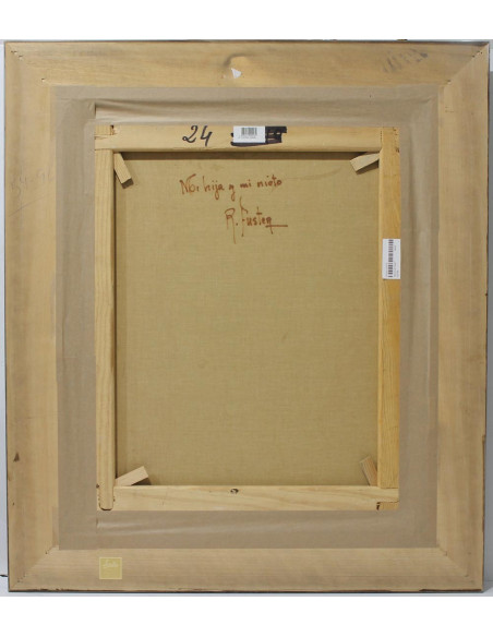 "Mi hija y mi nieto" | Cuadro al óleo de Fuster