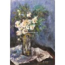 Vase of white flowers