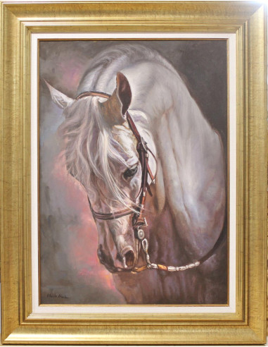 Caballo cartujano | Cuadro al óleo de Mario Díaz