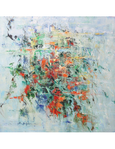 Abstracción en rojo | Cuadro al óleo de Ana Delgado