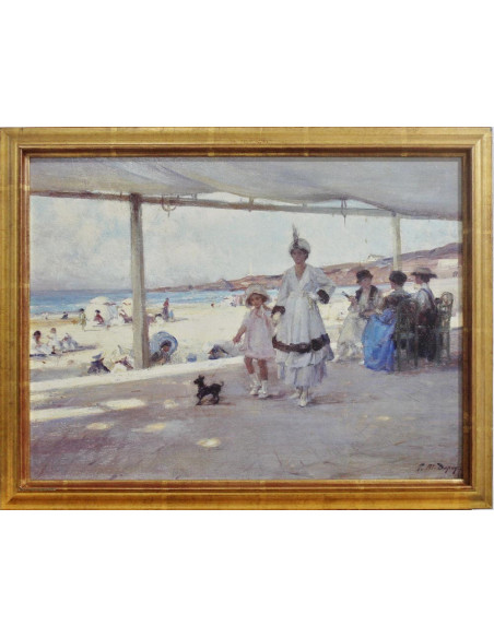 Mujer y niña (reproducción) | Cuadro al óleo de Paul Michel Dupuy