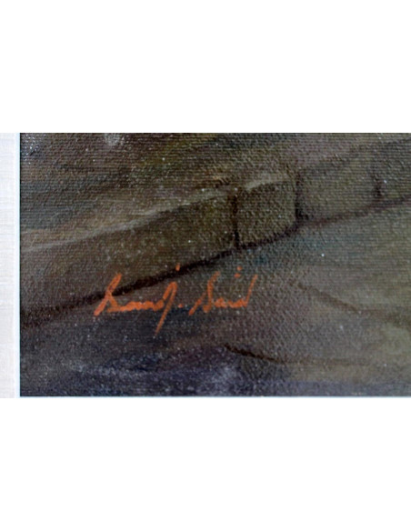 Mujer con vasija | Cuadro al óleo de Said Saadi