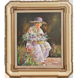 Woman with flowers