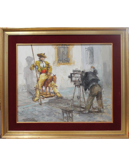 Foto al picador | Cuadro al óleo de José Puente