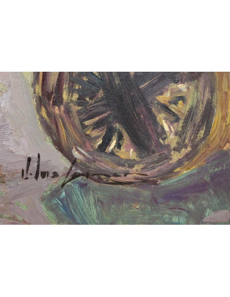 Esperando la pesca | Cuadro al óleo de José Luis Giner