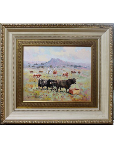 "Tres para Bilbao" | Cuadro al óleo de Sánchez Navarro