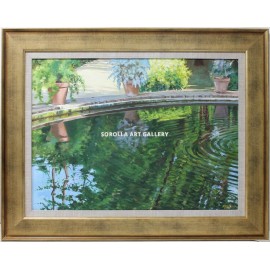 Fountain with flowerpots (Alcazar de Sevilla)