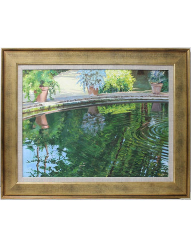 José Luis Valdivia: Fountain with flowerpots (Alcazar de Sevilla)