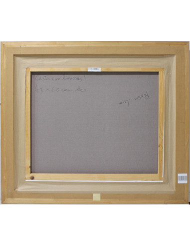 Cesta con limones | Cuadro al óleo de Rosa María