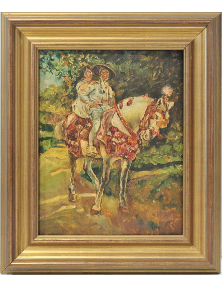Anónimo: Couple on horseback