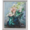 Jarrón de flores verde